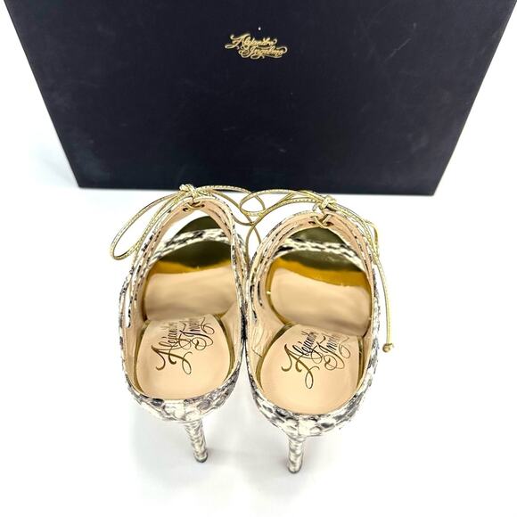 Alejandro Ingelmo Stiletto Heel Sandal Size 6.5 Snake Print Leather Slip-On New - Picture 11 of 16